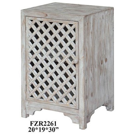 Charlotte 1 Door Light Wash Diamond Lattice 